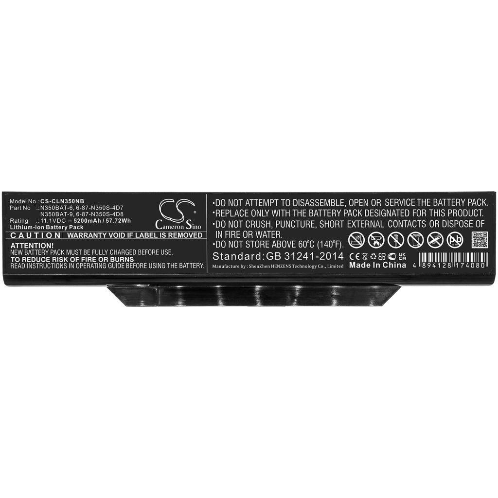 Batterie pour ordinateur portable CLEVO CS-CLN350NB