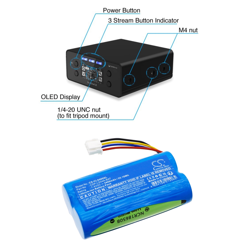 Audio device batteries Cerevo CS-CLX400SL