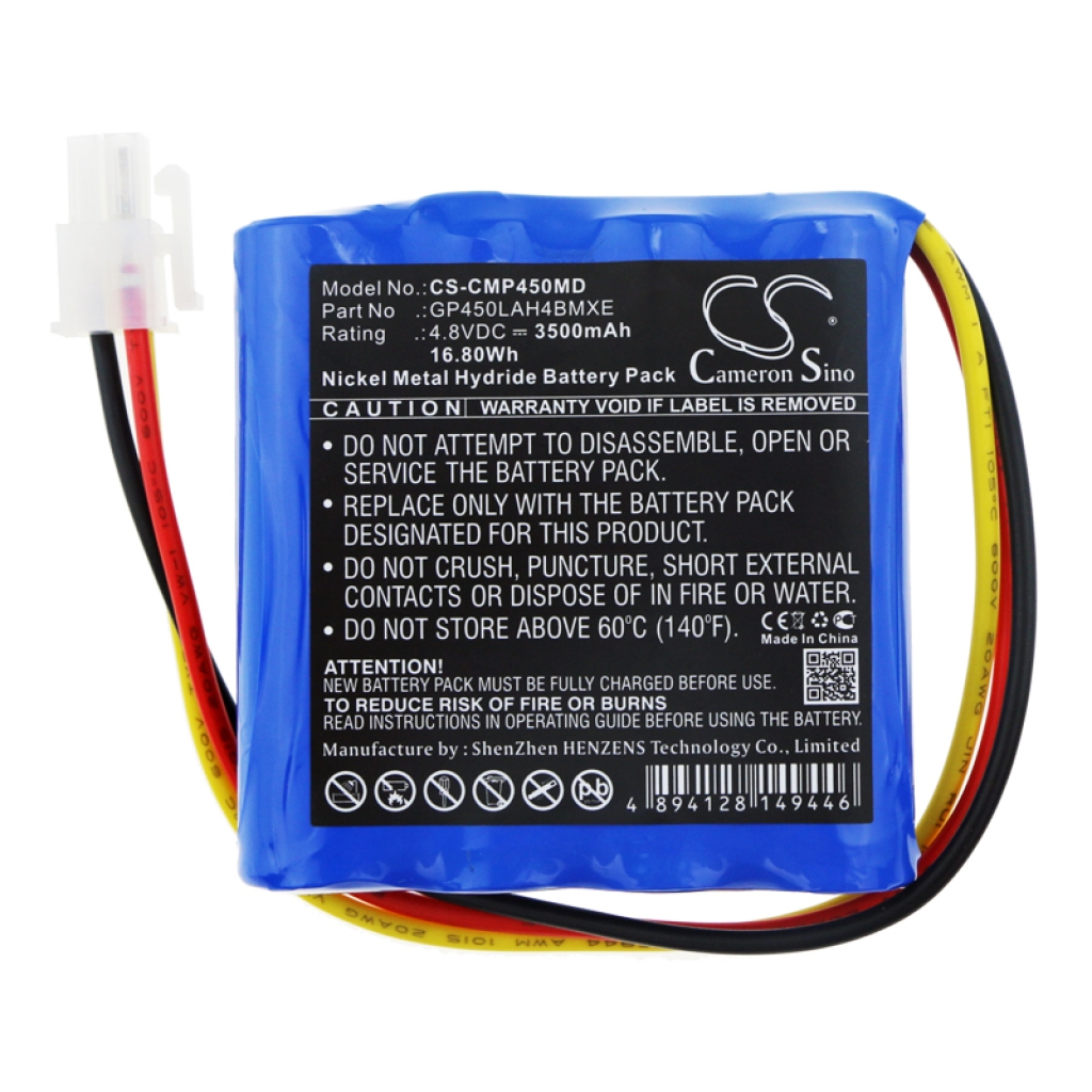 Compatible battery replacement for Cosmed GP450LAH4BMXE