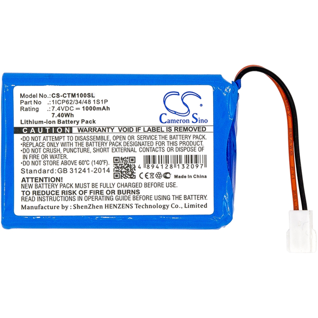 Compatible battery replacement for Ctms 1ICP62/34/48 1S1P