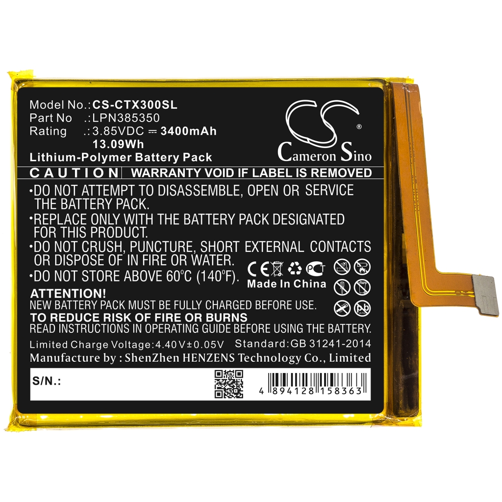 Compatible battery replacement for Crosscall LPN385350