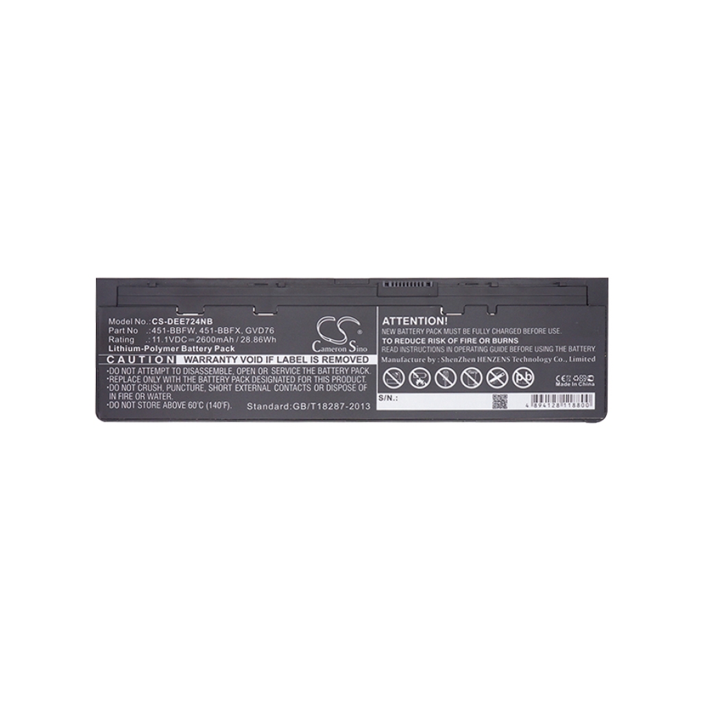 Batterie pour ordinateur portable DELL CS-DEE724NB