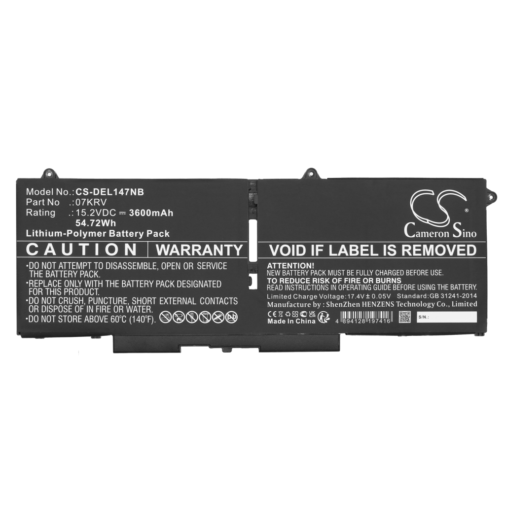 Batterie pour ordinateur portable DELL CS-DEL147NB