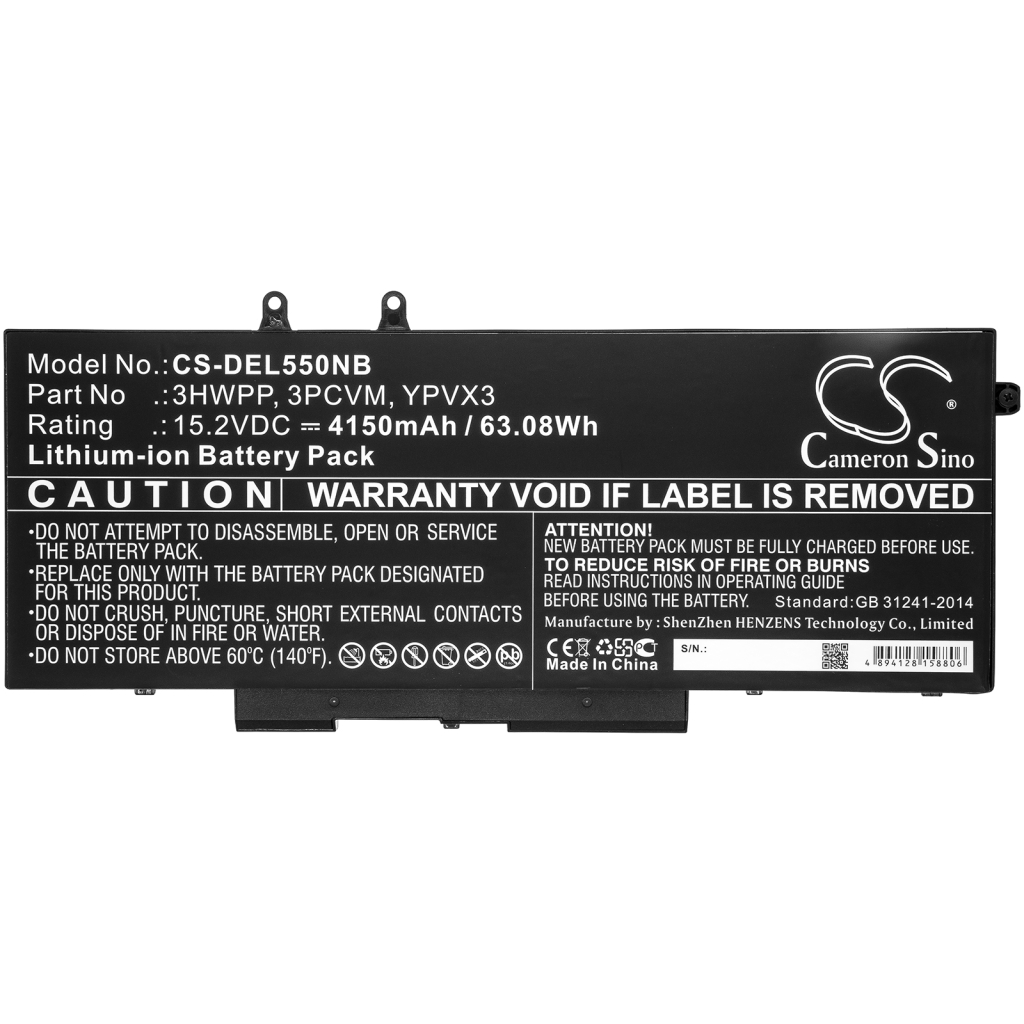 Batterie pour ordinateur portable DELL CS-DEL550NB