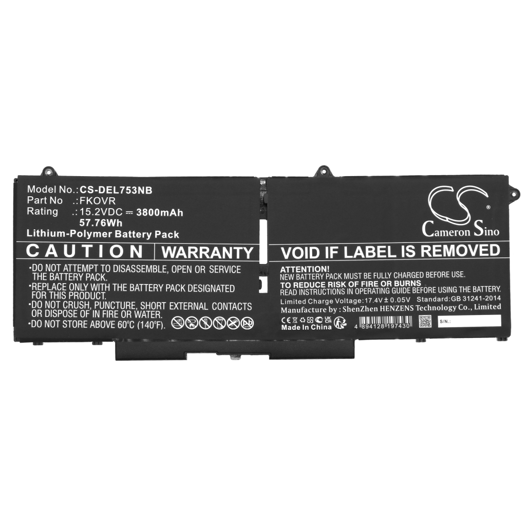 Batterie pour ordinateur portable DELL CS-DEL753NB