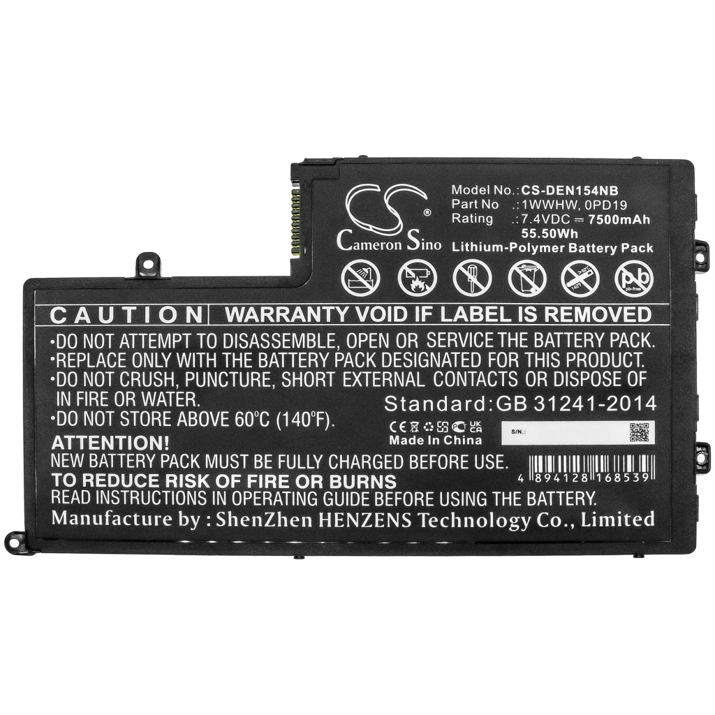 Batterie pour ordinateur portable DELL INSPIRON INS15LD-1528B