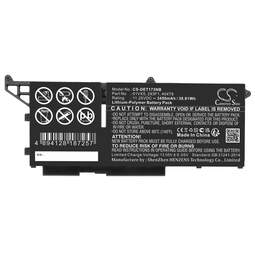 Batterie pour ordinateur portable DELL CS-DET173NB