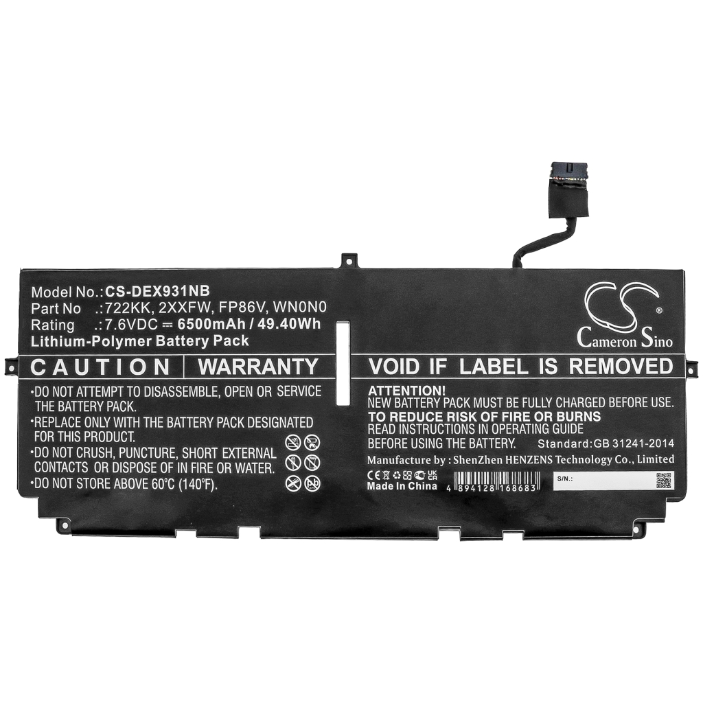 Batterie pour ordinateur portable DELL XPS 13 9380