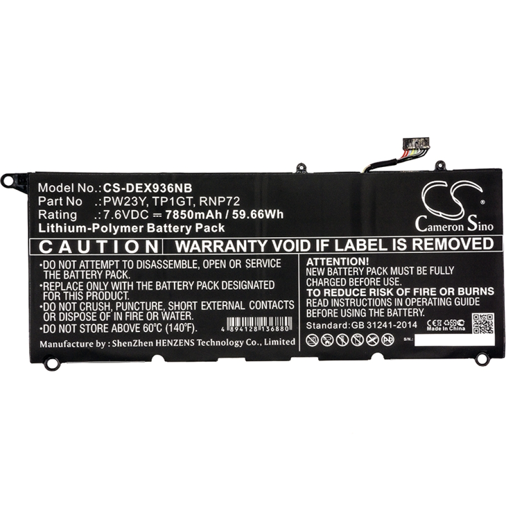 Batterie pour ordinateur portable DELL XPS 13 9360