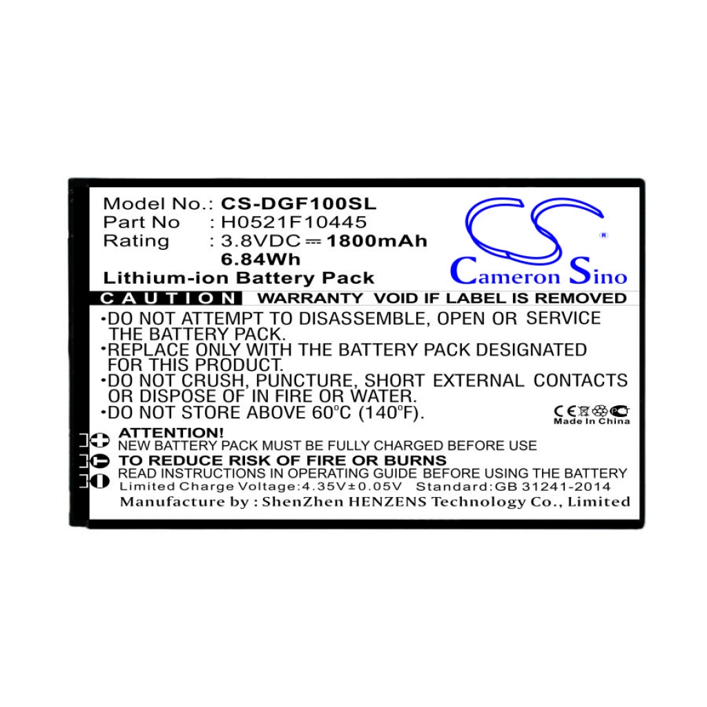 Compatible battery replacement for Doogee H0521F10445