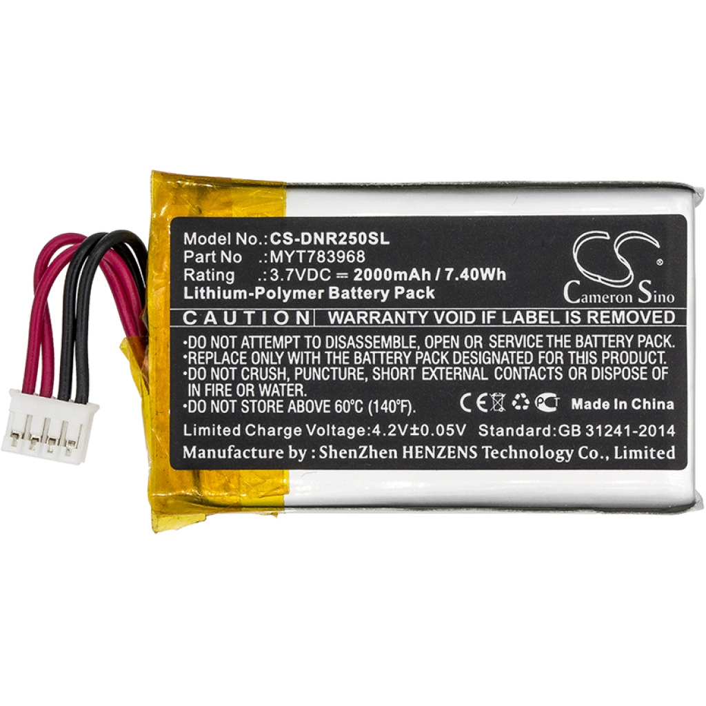 Compatible battery replacement for Delorme MYT783968