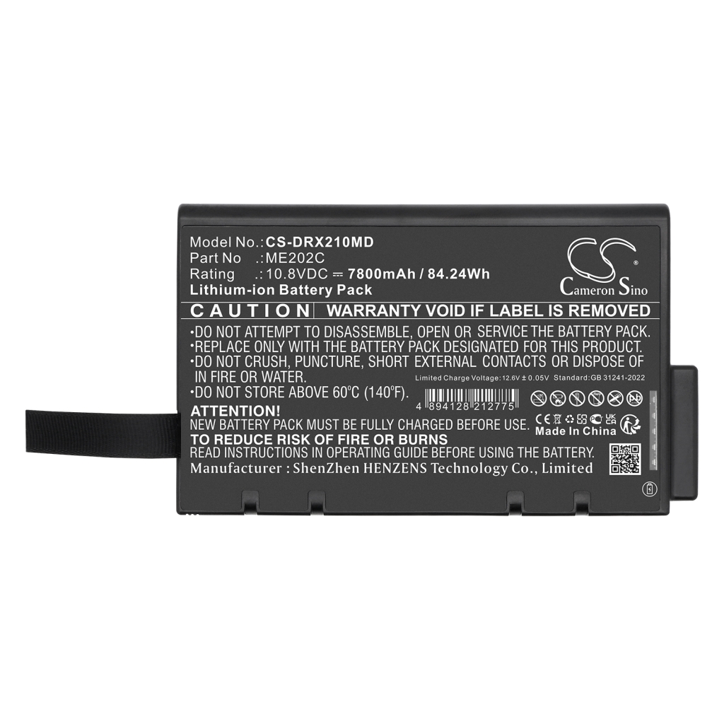 Remplacement de batterie compatible pour Drager ME202C