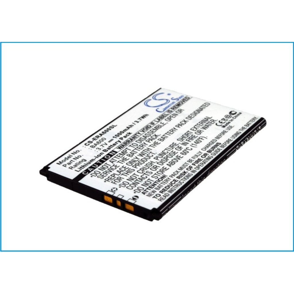 Compatible battery replacement for Sony Ericsson BA600