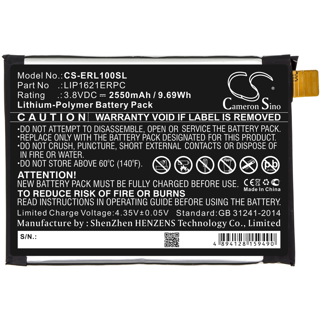 Remplacement de batterie compatible pour Sony LIP1621ERPC