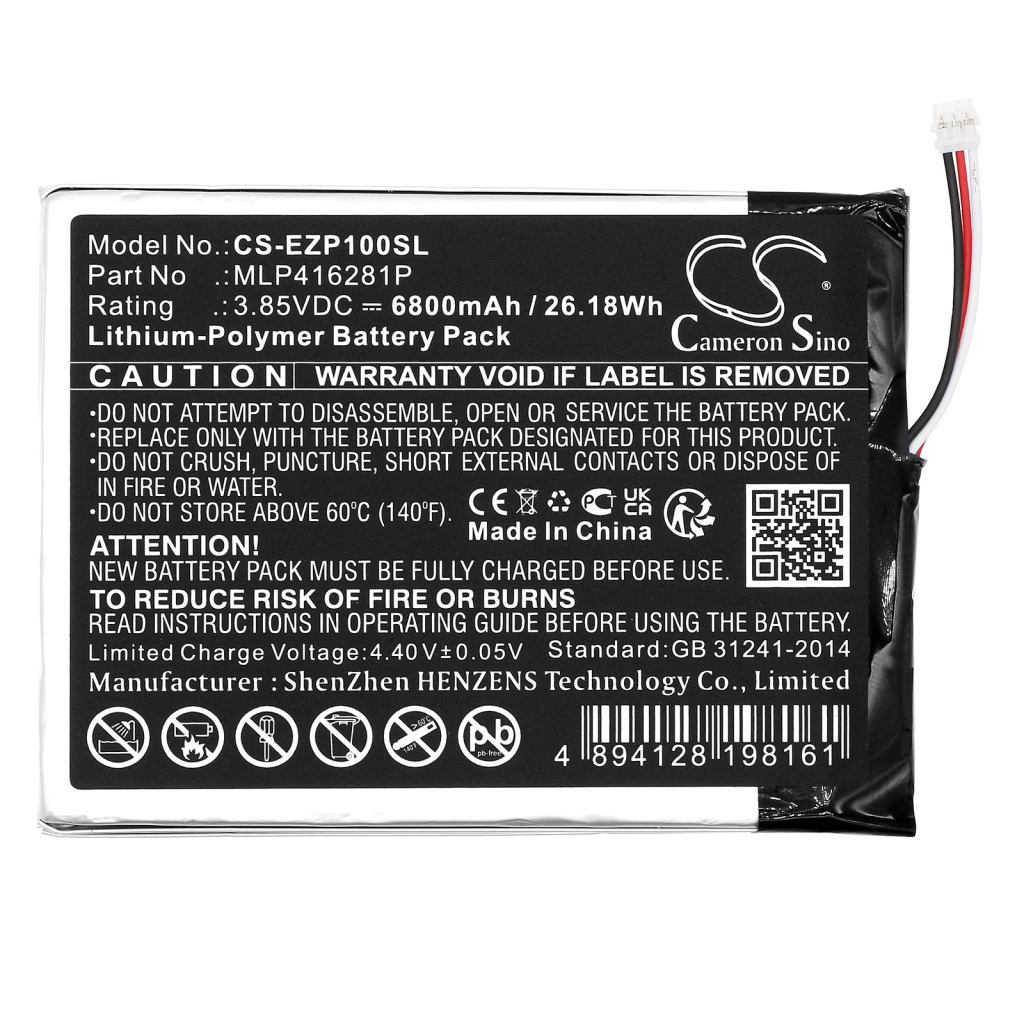 Remplacement de batterie compatible pour Ezviz MLP416281P