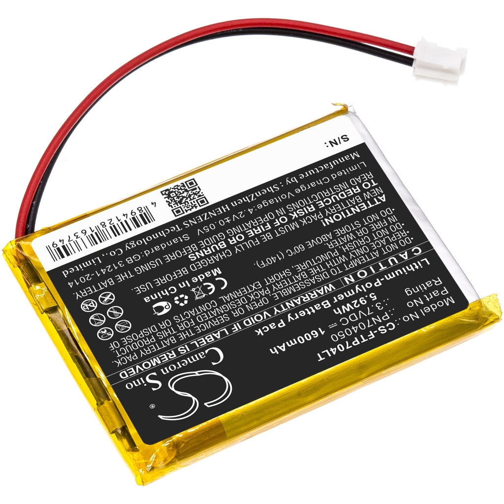 Compatible battery replacement for Fatboy PN704050