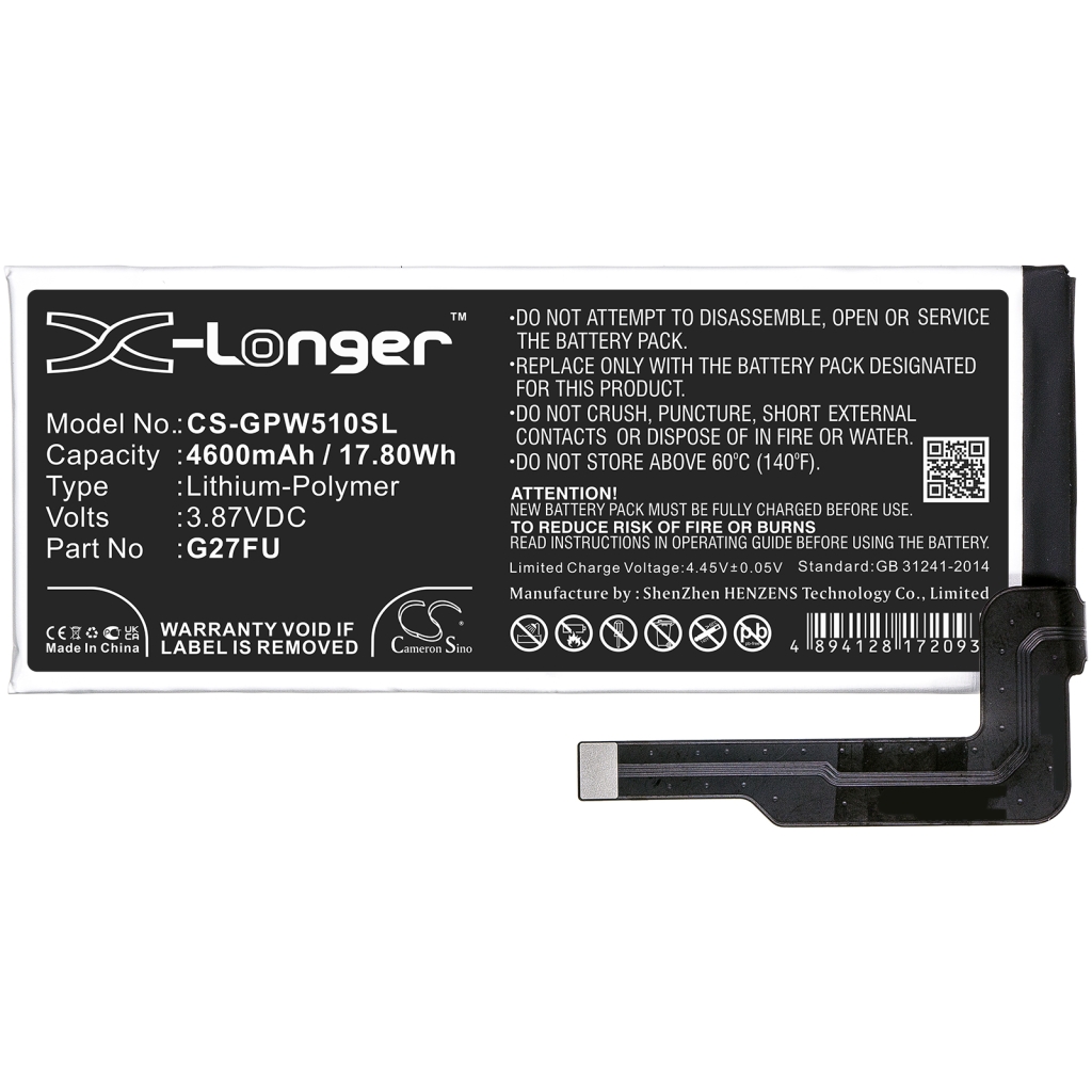 Compatible battery replacement for Google G27FU