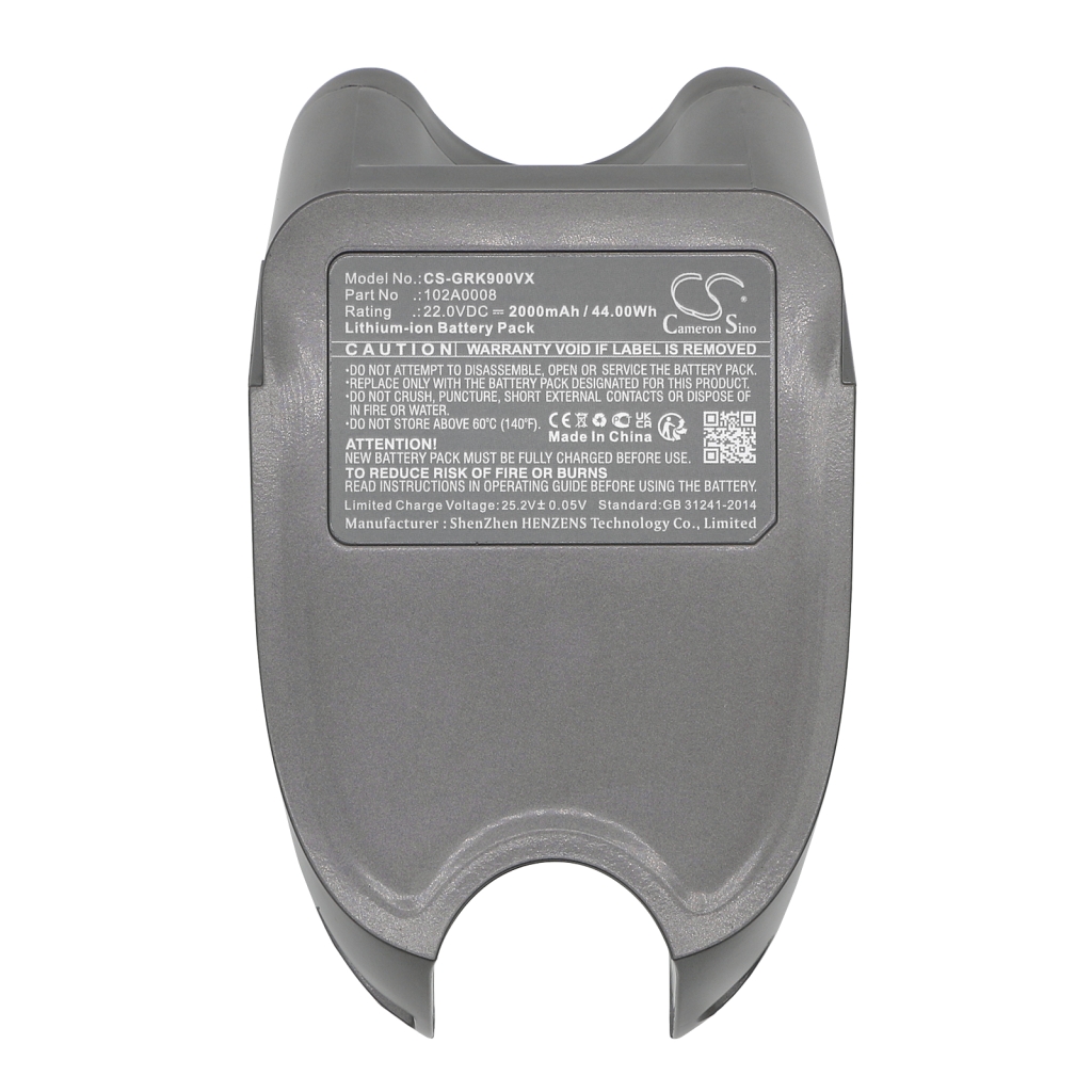 Compatible battery replacement for Gtech 102A0008