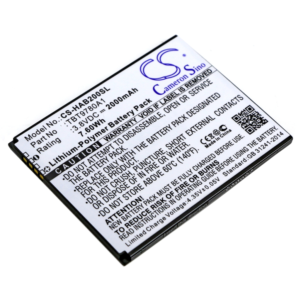 Compatible battery replacement for Highscreen TBT9780A1