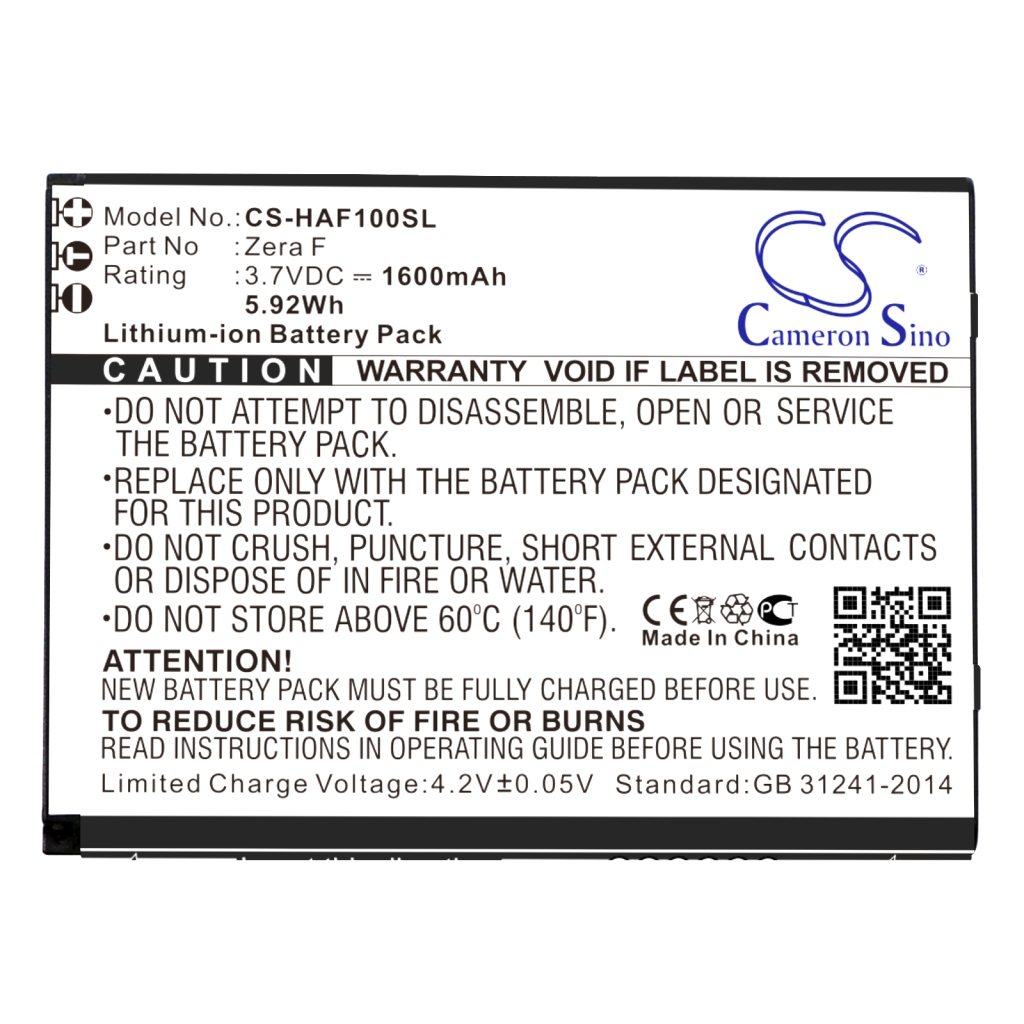 Compatible battery replacement for Highscreen ZERA F