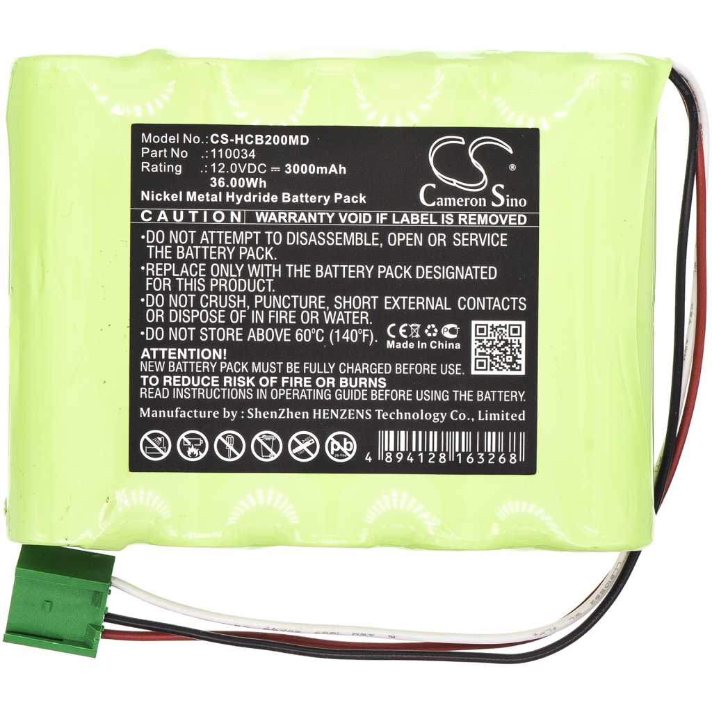 Remplacement de batterie compatible pour Hellige 110034