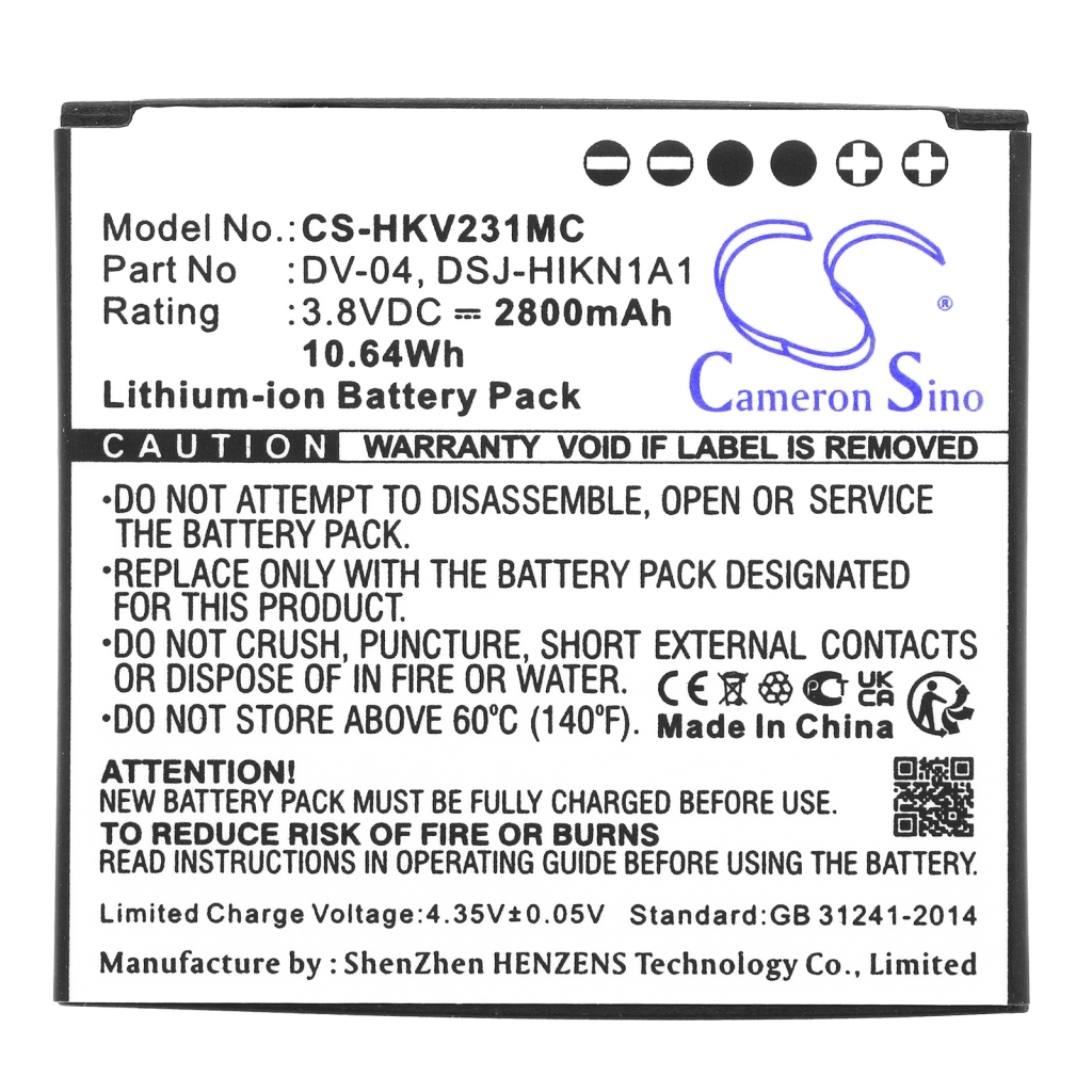 Batteries Body cam battery CS-HKV231MC