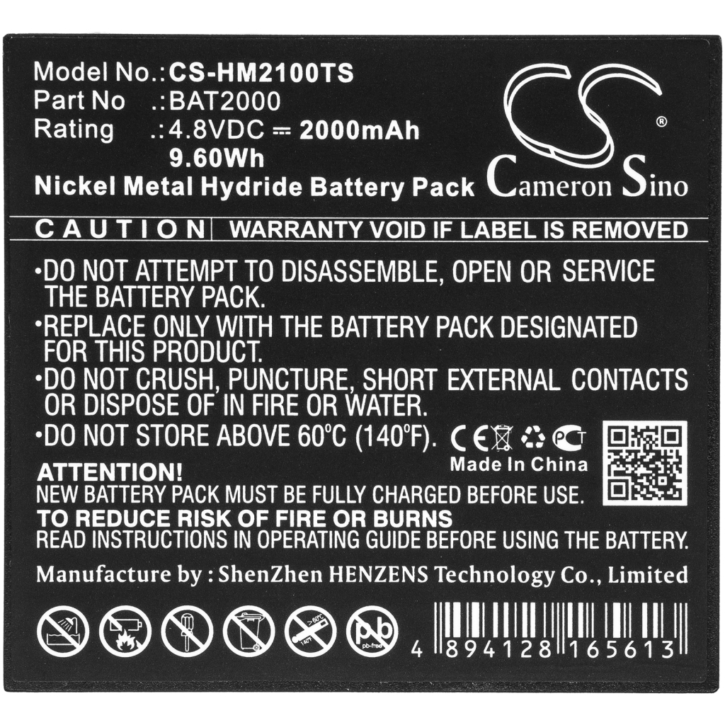 Batterie de casque d'écoute sans fil HME CS-HM2100TS