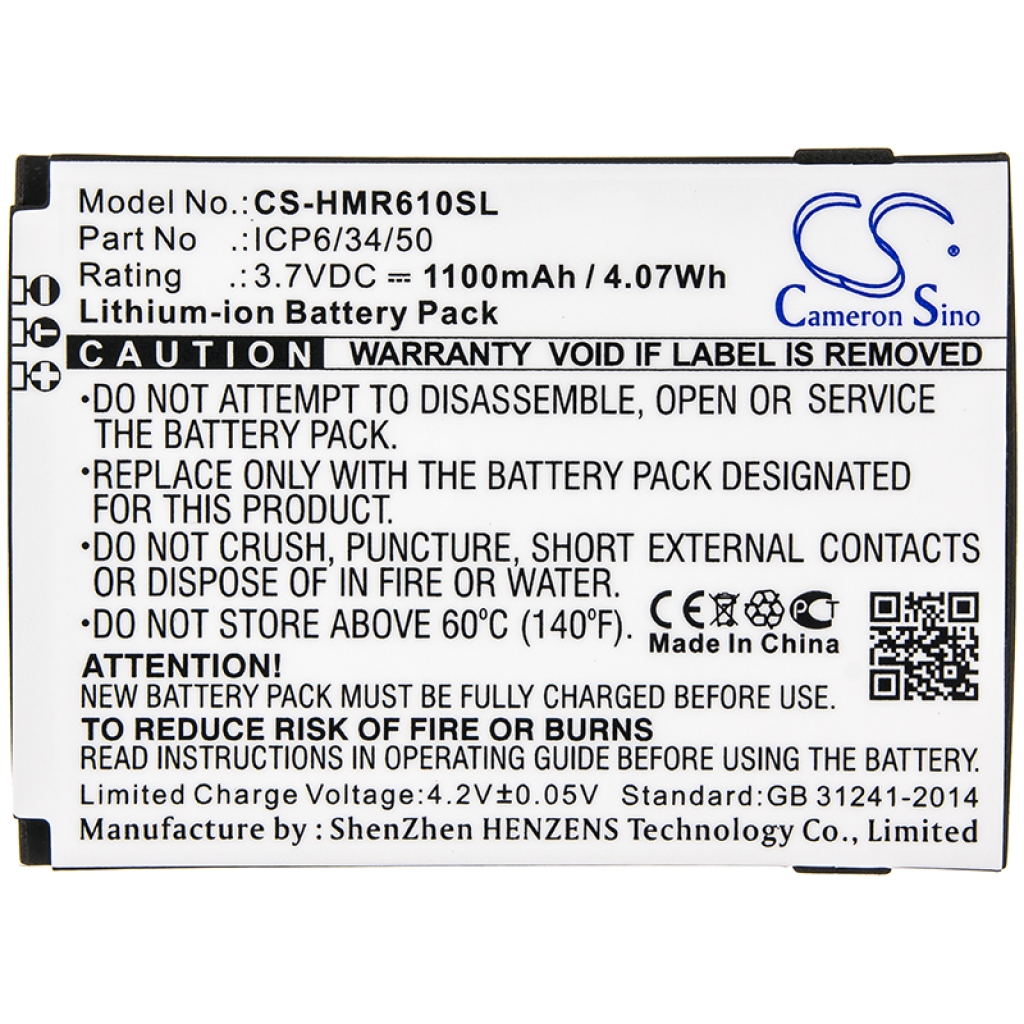 Compatible battery replacement for Humanware ICP6/34/50