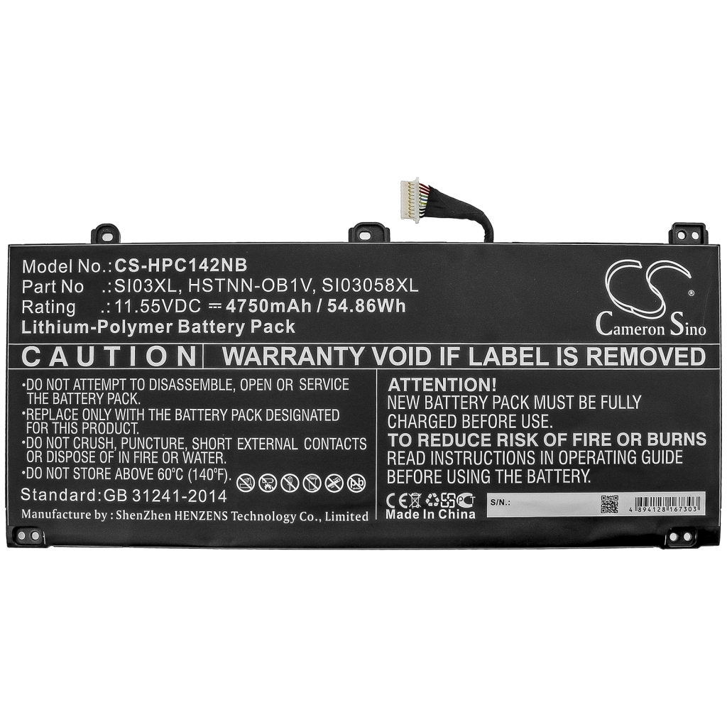 Batterie pour ordinateur portable HP CS-HPC142NB