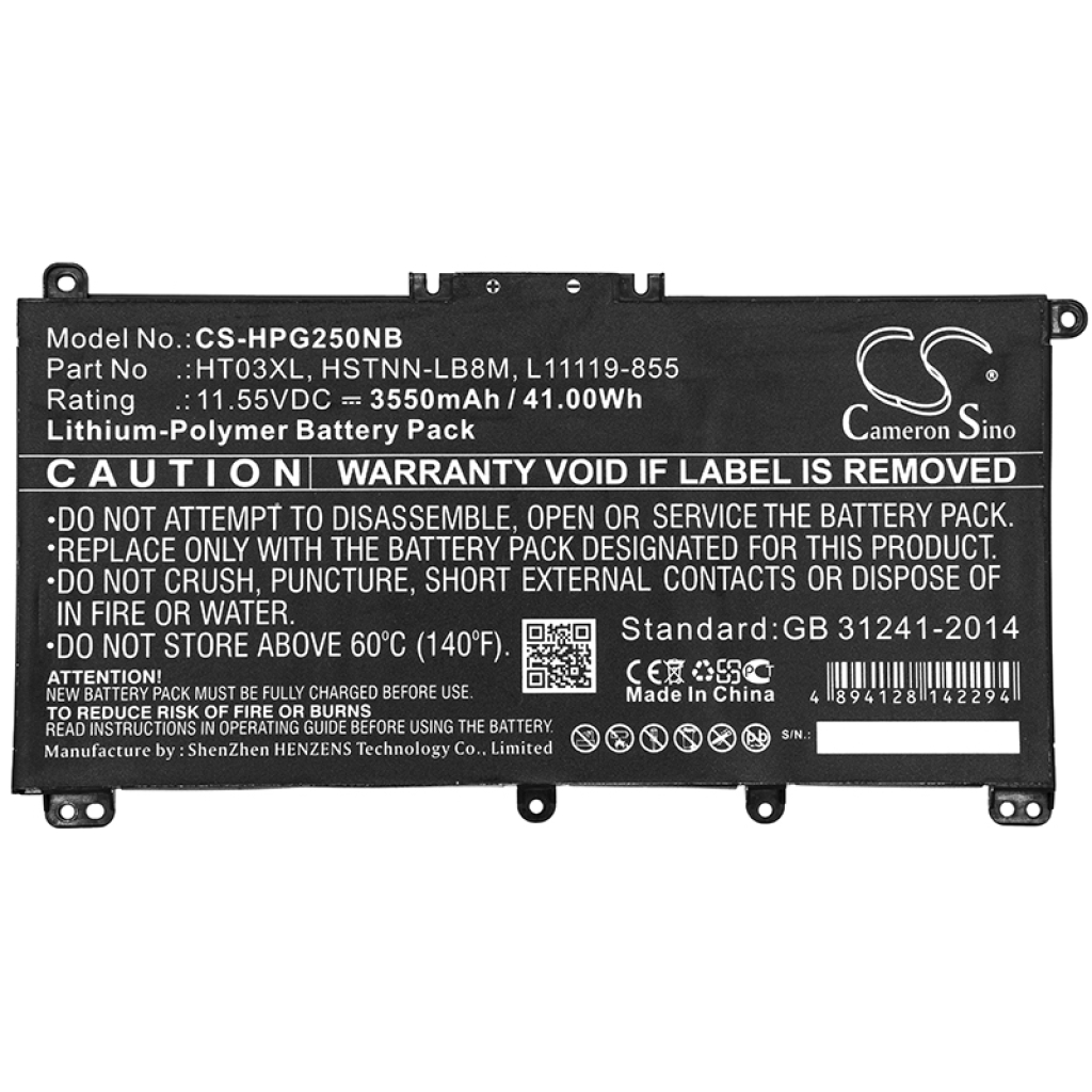 Batterie pour ordinateur portable HP CS-HPG250NB