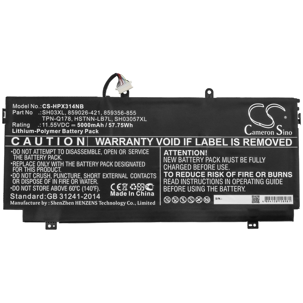 Batterie pour ordinateur portable HP Spectre X360 13-W015TU