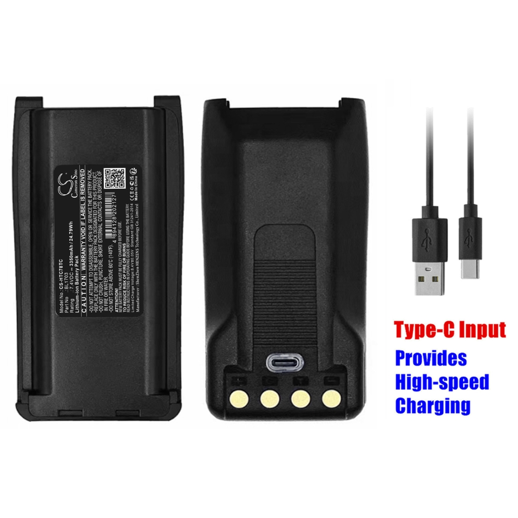 Batterie radio bidirectionnelle Hytera CS-HTC78TC