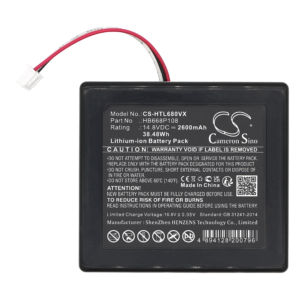 Compatible battery replacement for Hobot HB668P108