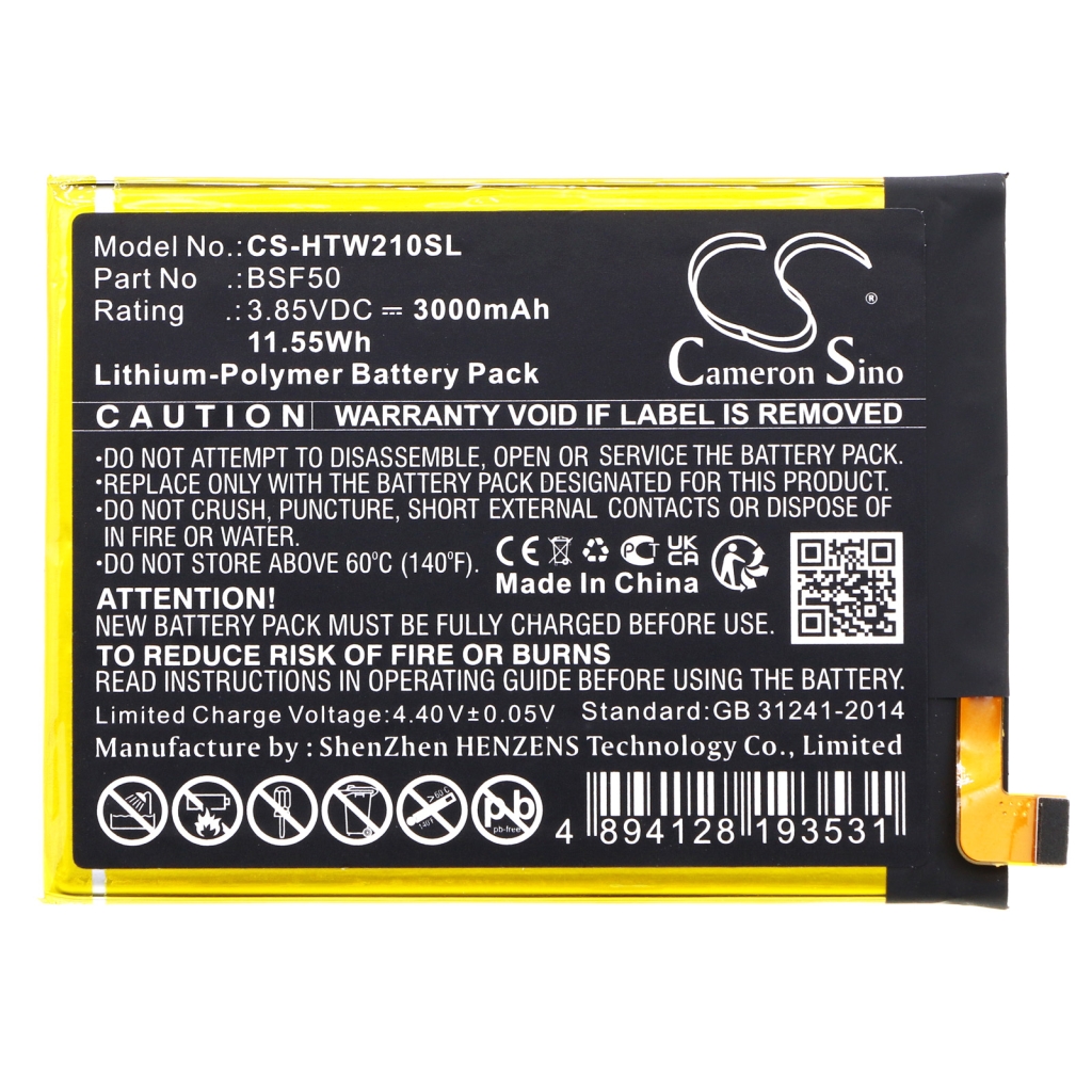 Compatible battery replacement for HTC BSF50