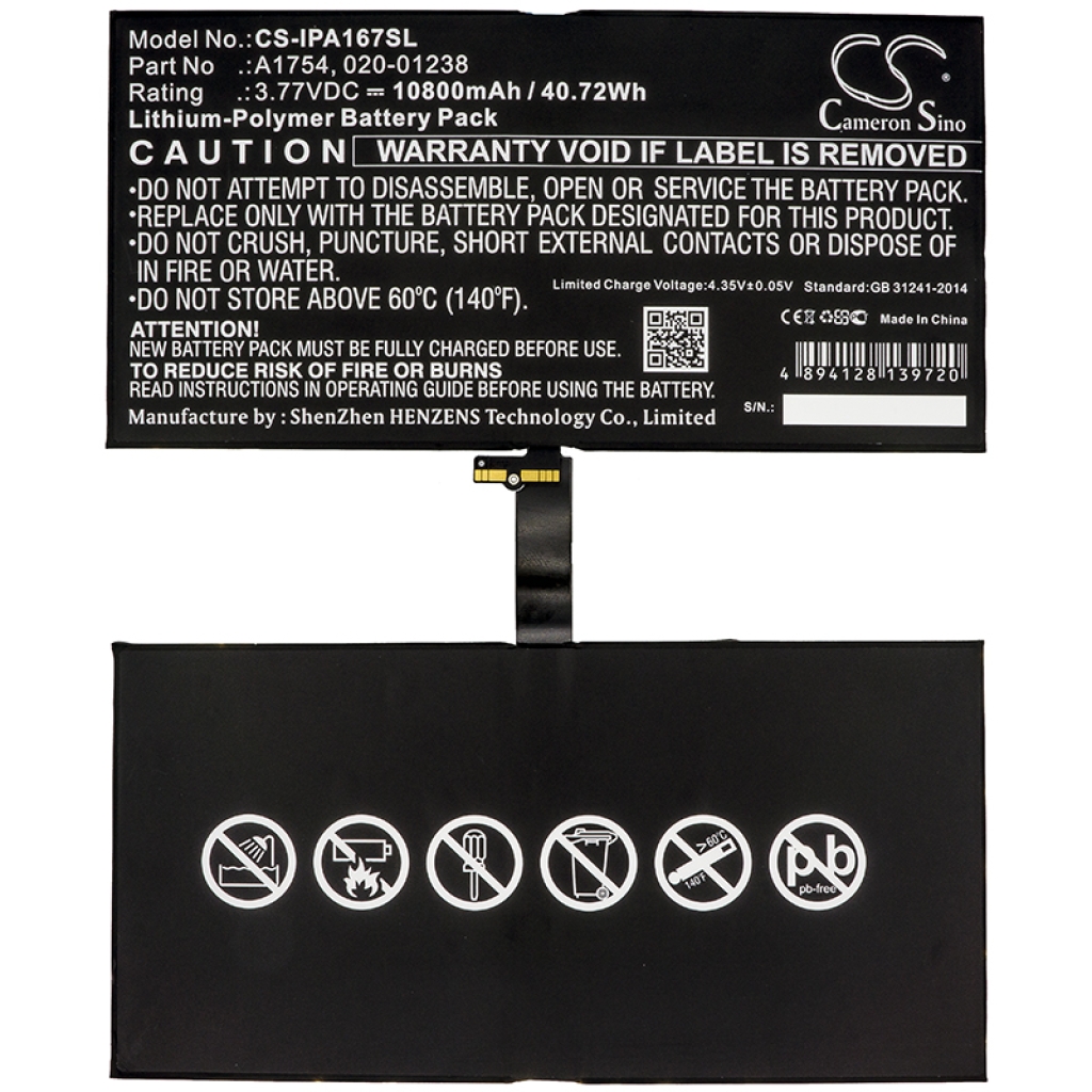 Tablette Batterie Apple CS-IPA167SL