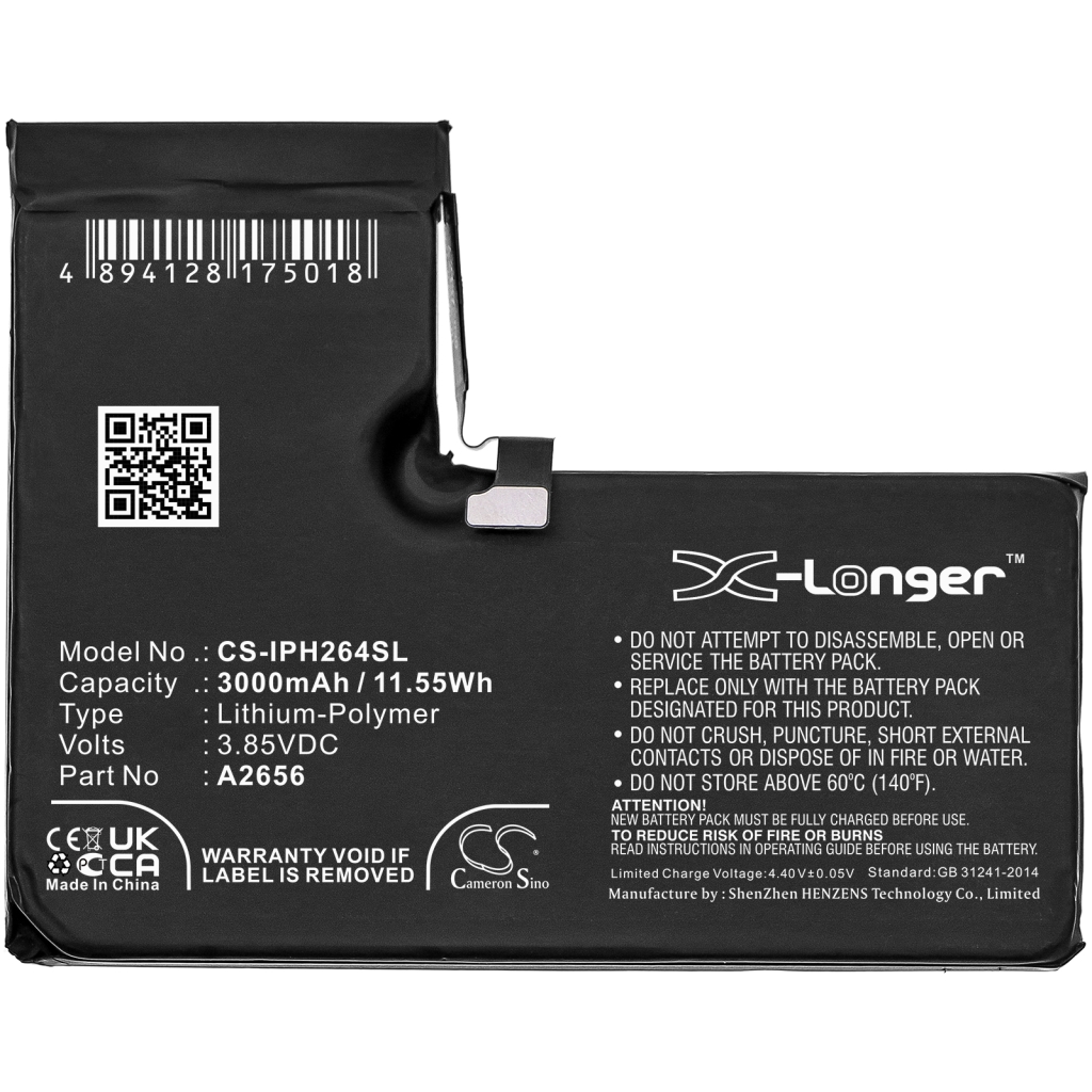 Compatible battery replacement for Apple A2656