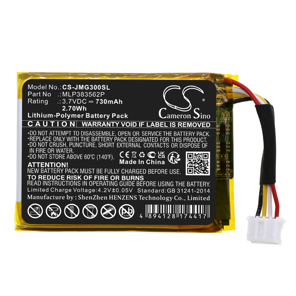 Compatible battery replacement for Jbl MLP383562P