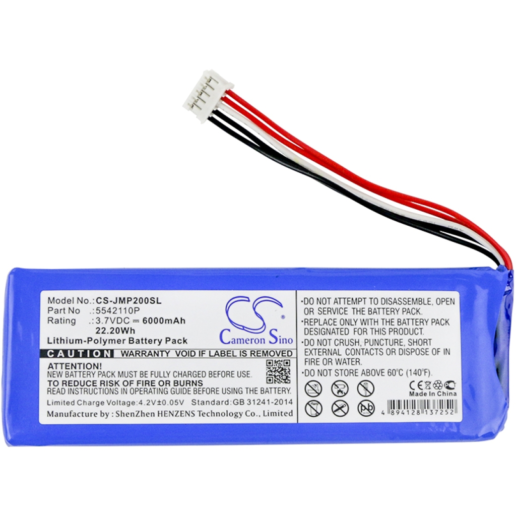 Compatible battery replacement for Jbl 5542110P