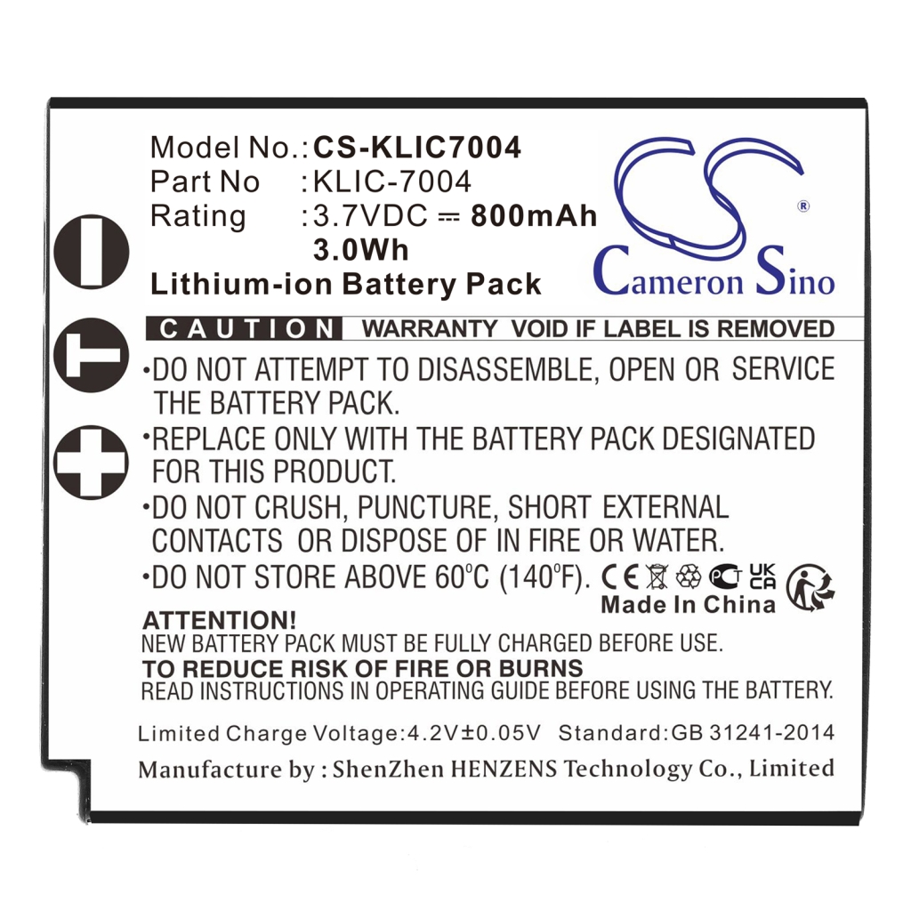 Battery Replaces KLIC-7004