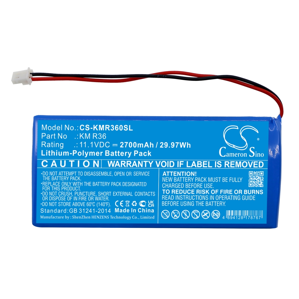 Compatible battery replacement for Kanomax KM R36