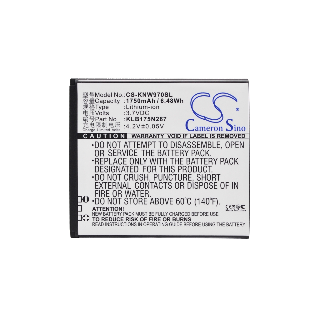 Compatible battery replacement for KONKA KLB175N267