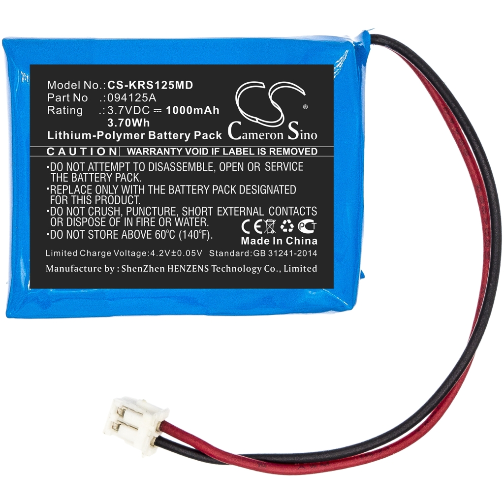 Compatible battery replacement for Karl storz 094125A