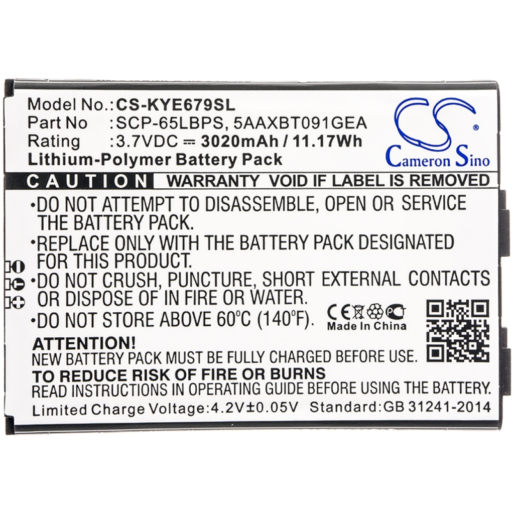 Battery Replaces 5AAXBT091GEA