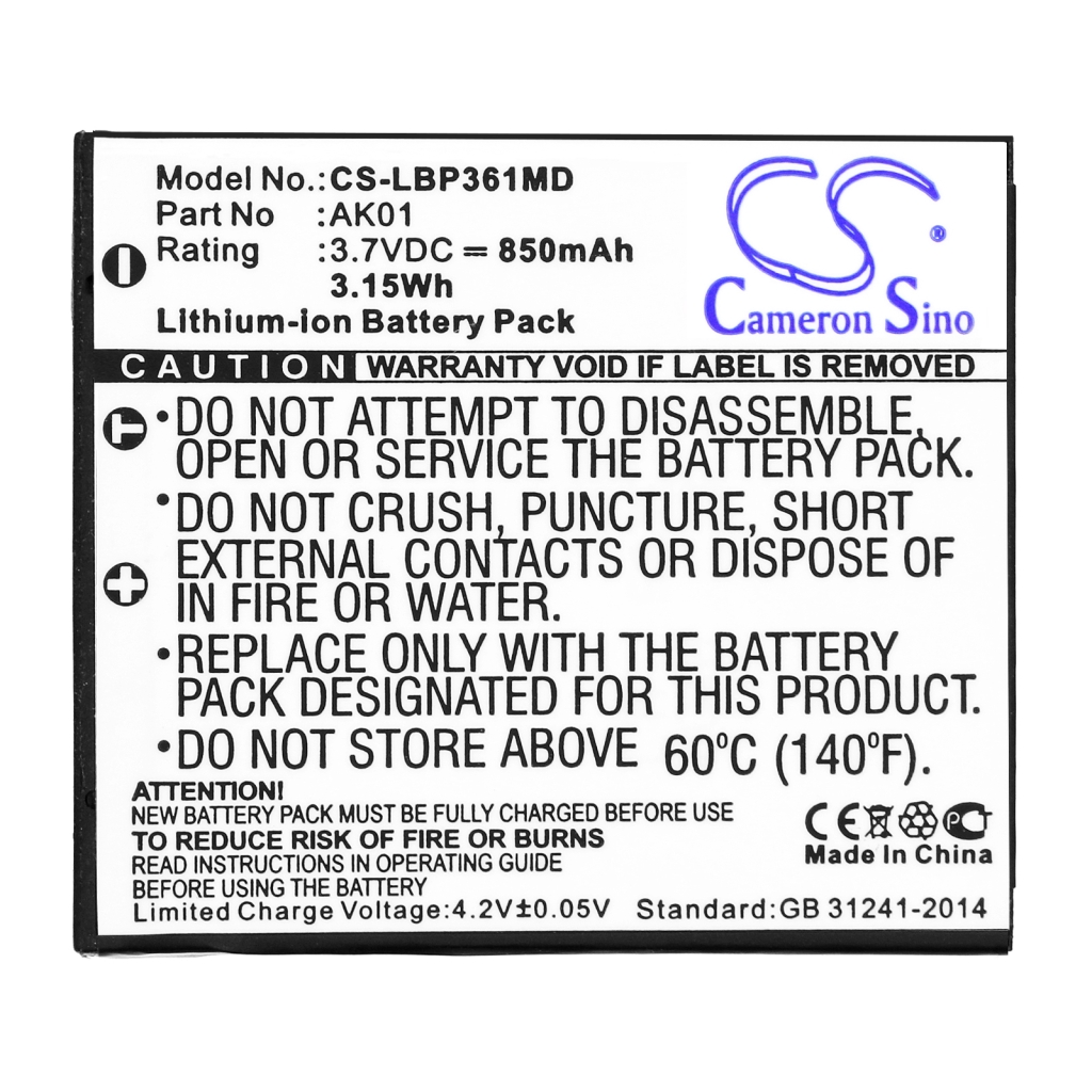 Compatible battery replacement for Labnet AK01