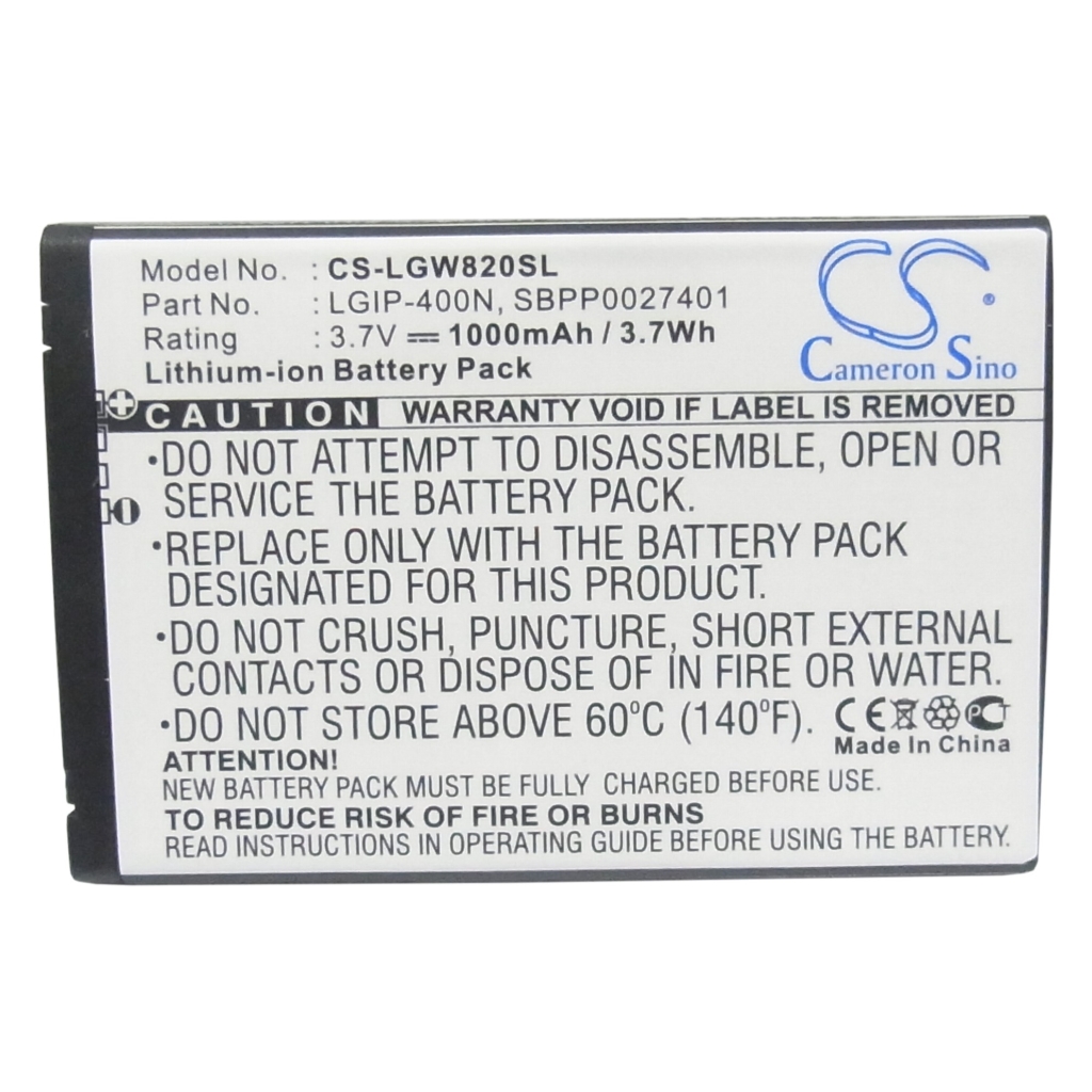 Batterie de téléphone portable LG GW825v