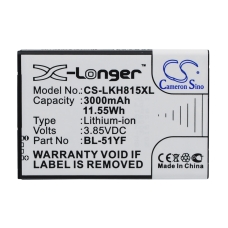 Remplacement de batterie compatible pour LG BL-51YF,BL-51YH,EAC62858501