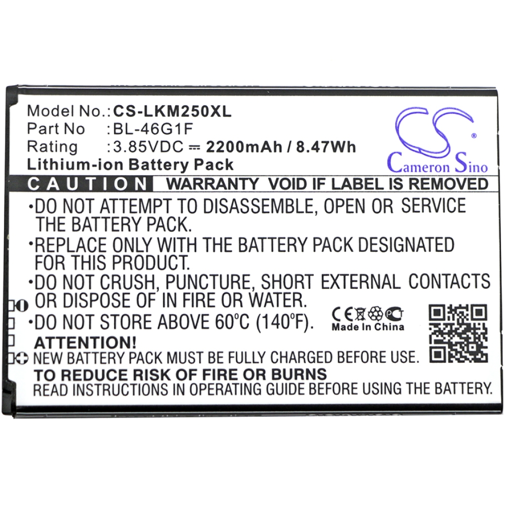 Batterie de téléphone portable LG M257