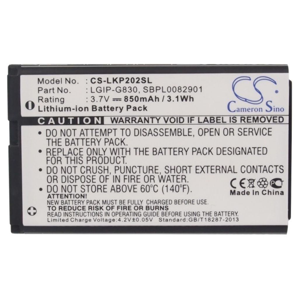 Batterie de téléphone portable LG CS-LKP202SL