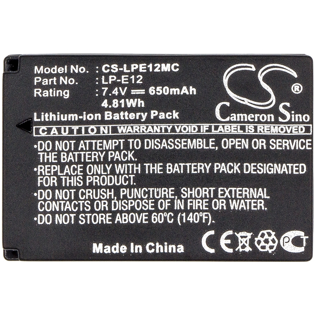 Batterie de l'appareil photo Canon CS-LPE12MC