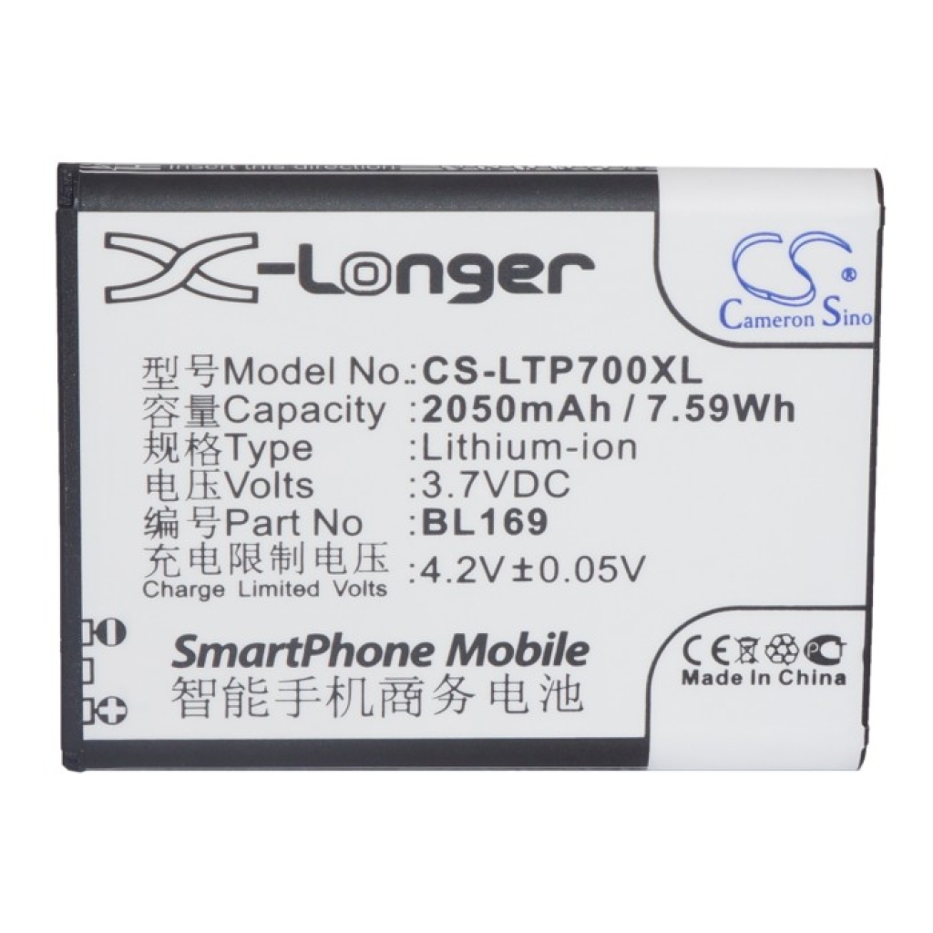 Batterie de téléphone portable Lenovo CS-LTP700XL